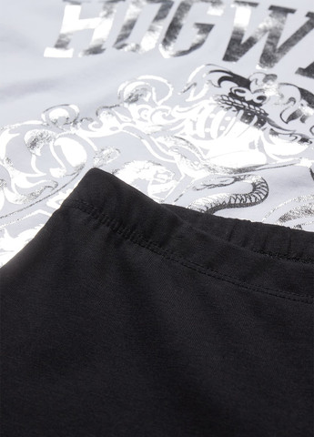 Черно-белый летний комплект (футболка, брюки) C&A