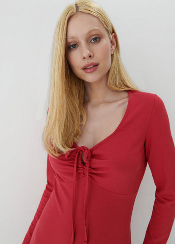 Червона кежуал сукня кльош Mohito однотонна