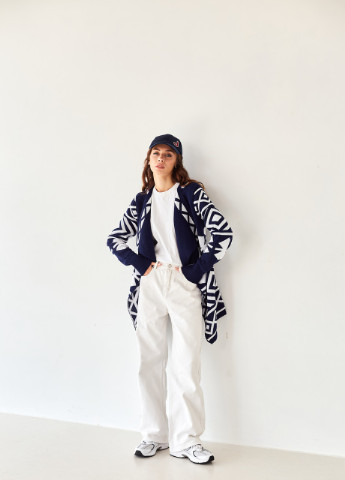 Кардиган Арізона синій з білим MEREZHKA (254774430)