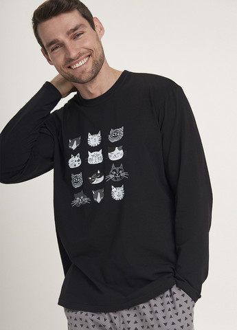 Черный демисезонный комплект (лонгслив, брюки) Ellen