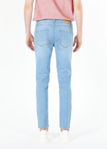 Голубые демисезонные слим джинсы Colin's