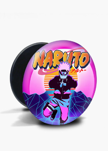 Попсокет (Popsockets) держатель для смартфона Наруто Узумаки (Naruto Uzumaki) (8754-2629) Черный MobiPrint (216836501)
