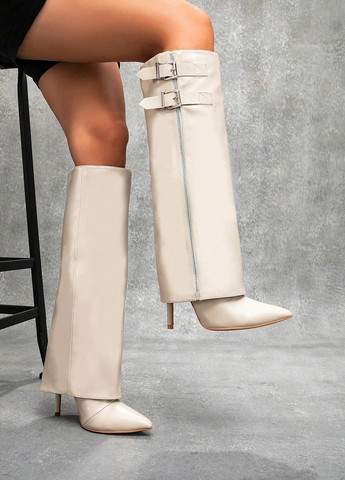 Осенние сапоги SHEIN с молнией, с пряжкой