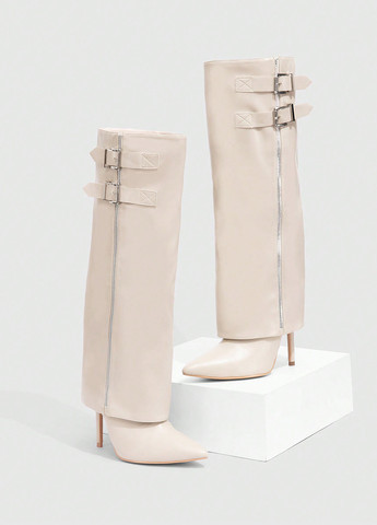 Осенние сапоги SHEIN с молнией, с пряжкой