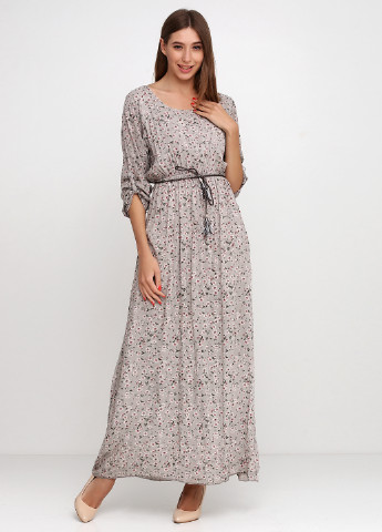 Серое кэжуал платье Italy Moda с цветочным принтом
