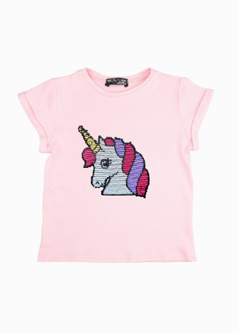 Розовая летняя футболка Yumster Unicorn