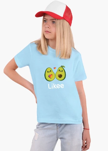 Блакитна демісезонна футболка дитяча лайк авокадо (likee avocado) (9224-1031) MobiPrint
