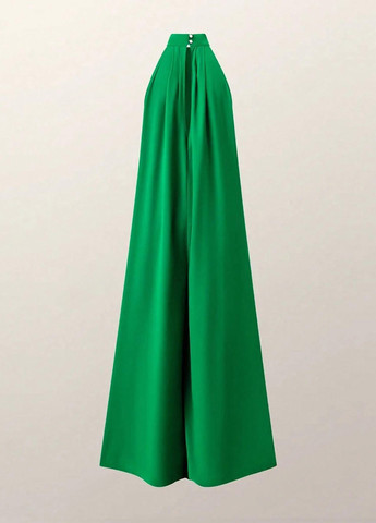 Комбинезон SHEIN комбинезон-брюки однотонный зелёный кэжуал полиэстер