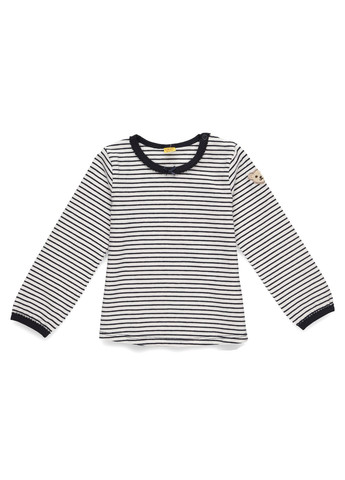 Белый демисезонный кэжуал лонгслив Steiff в полоску