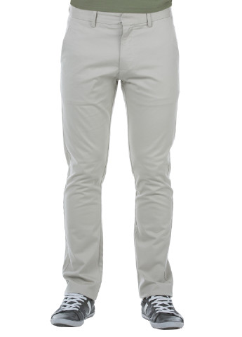 Светло-серые кэжуал демисезонные прямые брюки Colin's