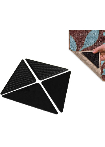 Тримачі фіксатори для килимів на липучках кутові 8шт/набір (348957799) Чорні Unbranded (254052651)