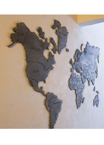 Деревянная карта мира на стену с надписями стран ручной работы 1500х800х6 мм (11320-Нов) Francesco Marconi (250351214)