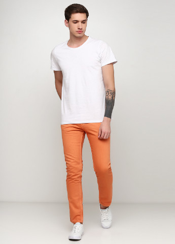 Оранжевые демисезонные прямые джинсы Tom Tailor