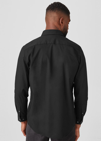 Черная классическая, кэжуал рубашка однотонная C&A