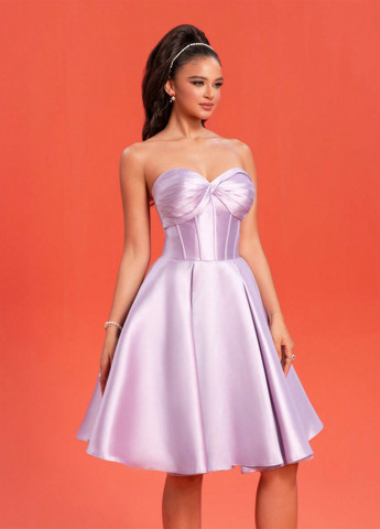 Лиловое коктейльное платье бэби долл SHEIN однотонное