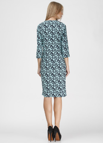 Бирюзовое кэжуал платье Fifi Lakres с абстрактным узором