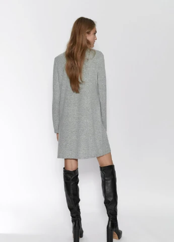 Светло-серое кэжуал платье платье-свитер Zara меланжевое