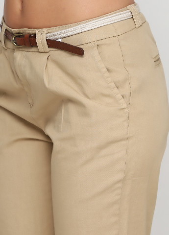 Бежевые кэжуал демисезонные прямые брюки Etam