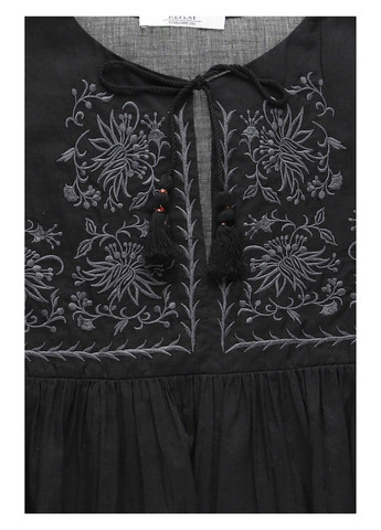 Чорна блуза з баскою Replay