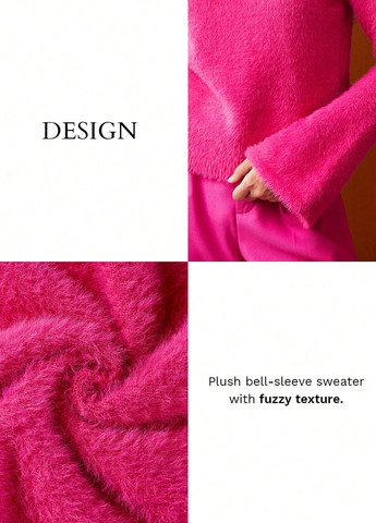 Фуксиновый зимний джемпер джемпер SHEIN