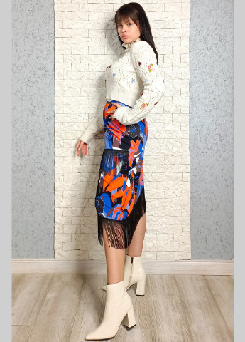 Разноцветная кэжуал с абстрактным узором юбка SETRE touch карандаш