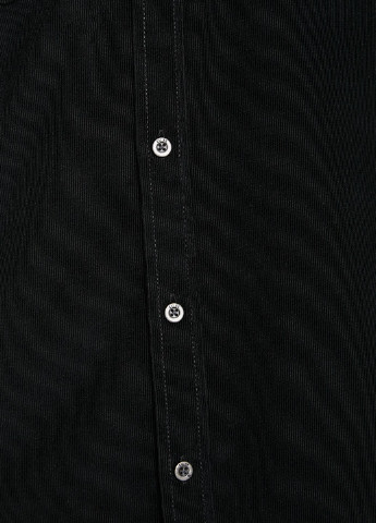 Черная кэжуал рубашка однотонная KOTON JEANS