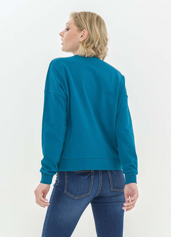 Синий свитшот Piazza Italia рисунок пайетки (328711175)