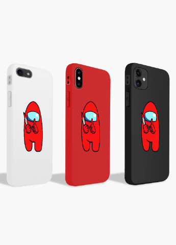 Чехол силиконовый Apple Iphone X Амонг Ас Красный (Among Us Red) (6129-2417) MobiPrint (219566588)
