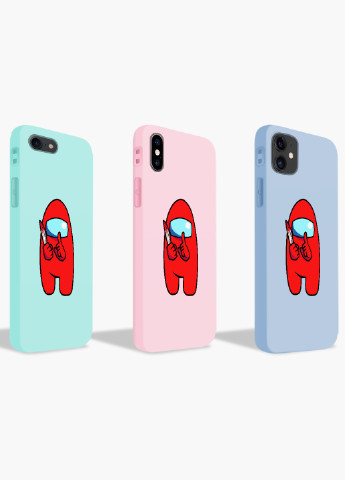 Чехол силиконовый Apple Iphone X Амонг Ас Красный (Among Us Red) (6129-2417) MobiPrint (219566588)