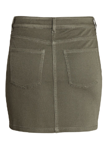 Оливковая кэжуал однотонная юбка H&M мини
