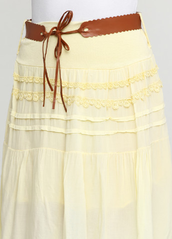 Желтая кэжуал однотонная юбка Moda in Italy мини