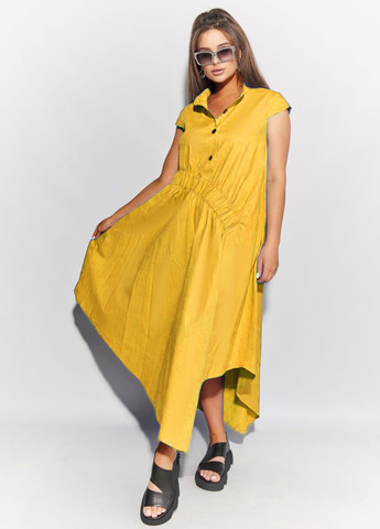 Желтое кэжуал платье оверсайз LibeAmore однотонное