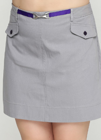 Светло-серая кэжуал однотонная юбка Luxe by NYC Design мини