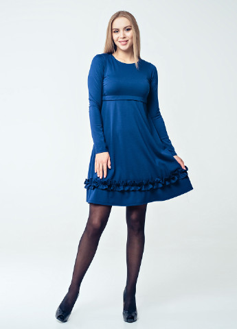 Синя кежуал плаття для вагітних Lullababe однотонна