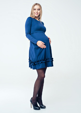 Синее кэжуал платье для беременных Lullababe однотонное