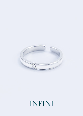 Кольцо серебряное с белой емалью Infini (256537010)
