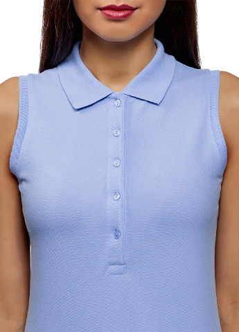 Голубой женская футболка-поло Oodji однотонная