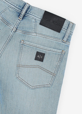 Голубые демисезонные слим джинсы Armani Exchange