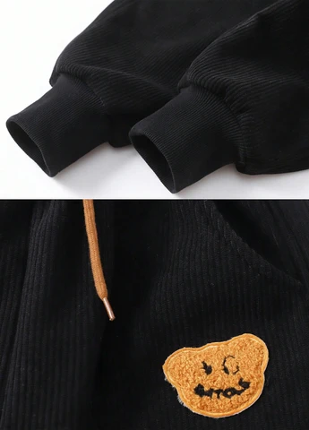 Черные спортивные зимние брюки джоггеры SHEIN