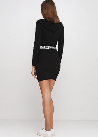 Черное кэжуал платье силуэтная, платье-худи H&M с надписью