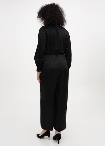 Комбинезон C&A комбинезон-брюки однотонный чёрный кэжуал вискоза