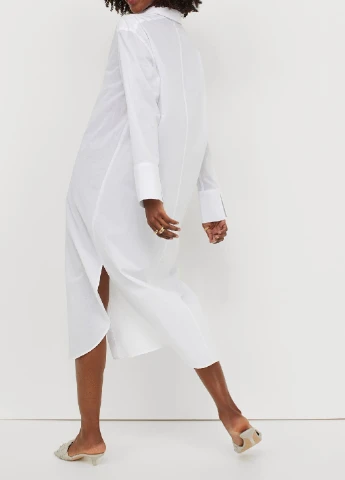 Белое кэжуал платье H&M однотонное