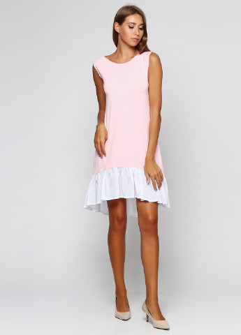 Бледно-розовое кэжуал платье Majaly однотонное