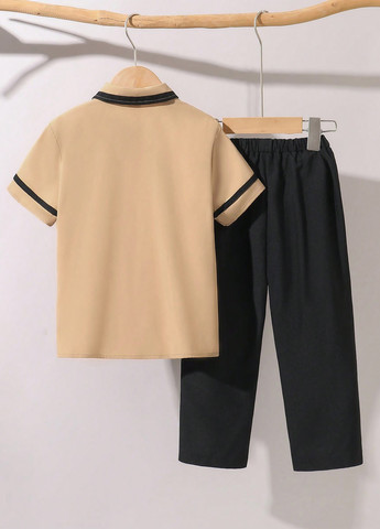 Комбінований літній костюм (сорочка, штани) брючний, з сорочкою SHEIN