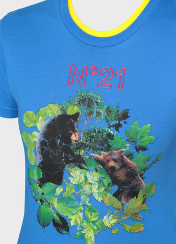 Темно-блакитна літня футболка N°21