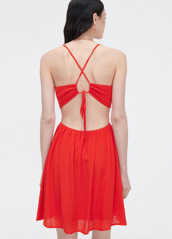 Красное кэжуал платье с открытой спиной Cropp однотонное