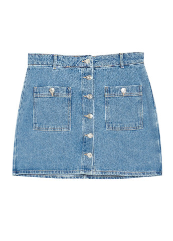Голубая джинсовая юбка Pull & Bear