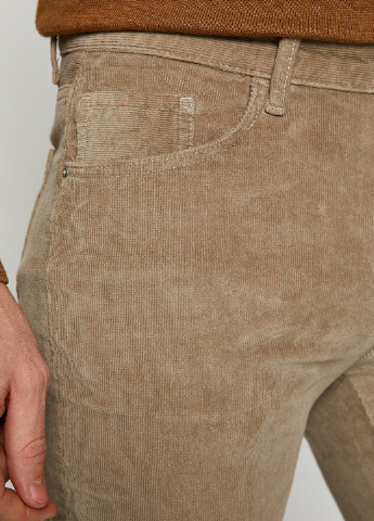 Бежевые кэжуал демисезонные прямые брюки KOTON