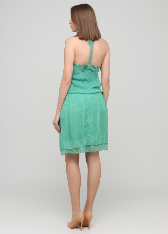 Изумрудное кэжуал платье King Kong однотонное