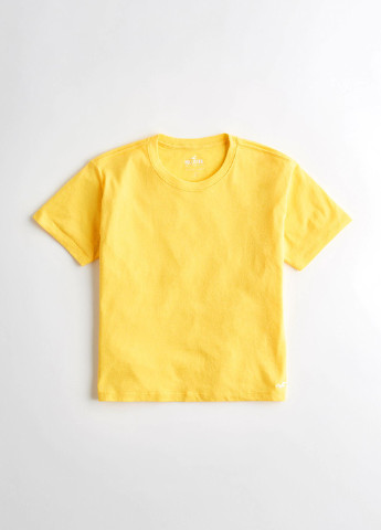 Желтая летняя футболка Hollister